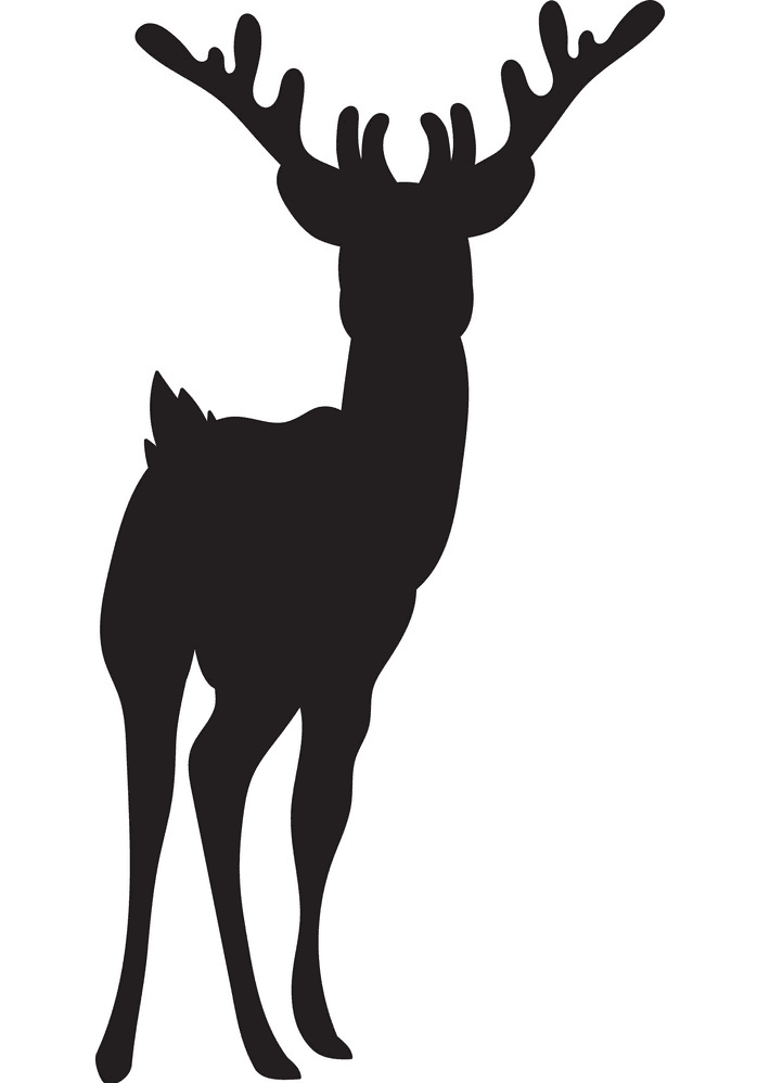 鹿のイラストシルエット2 イラスト