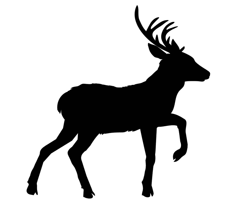 鹿のイラストシルエット3 イラスト