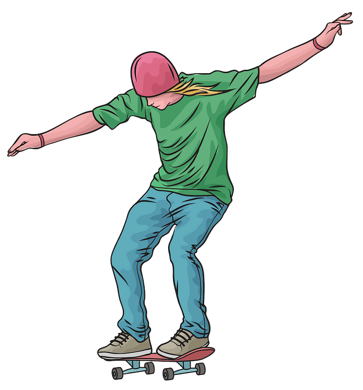 スケートボード イラスト 背景透明2