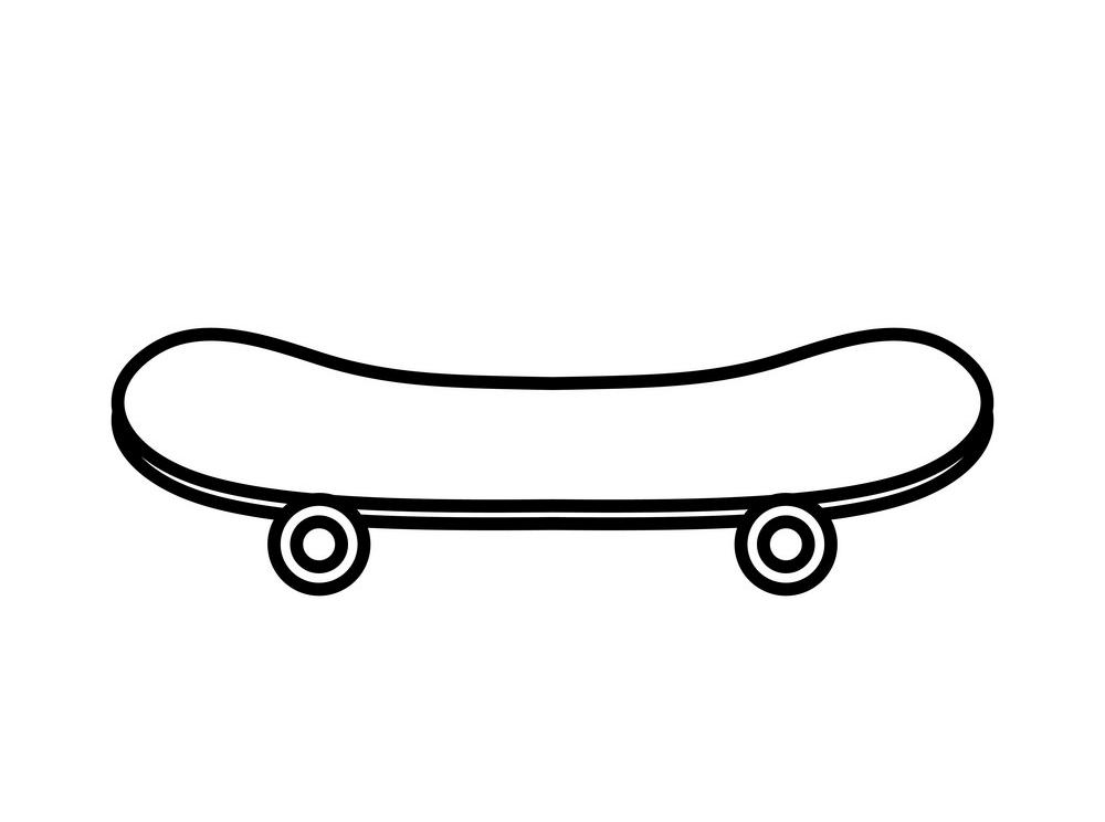 スケートボード イラスト 白黒 PNG イメージ イラスト