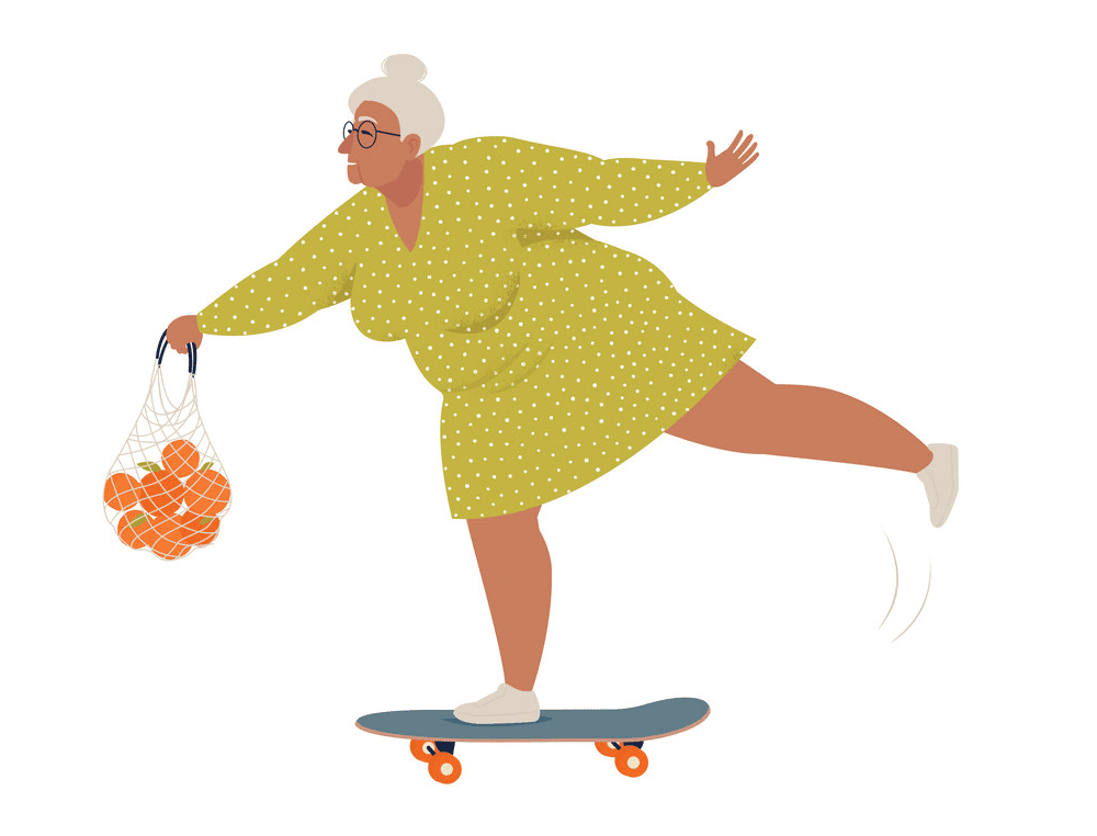 スケートボードに乗るイラスト2 イラスト