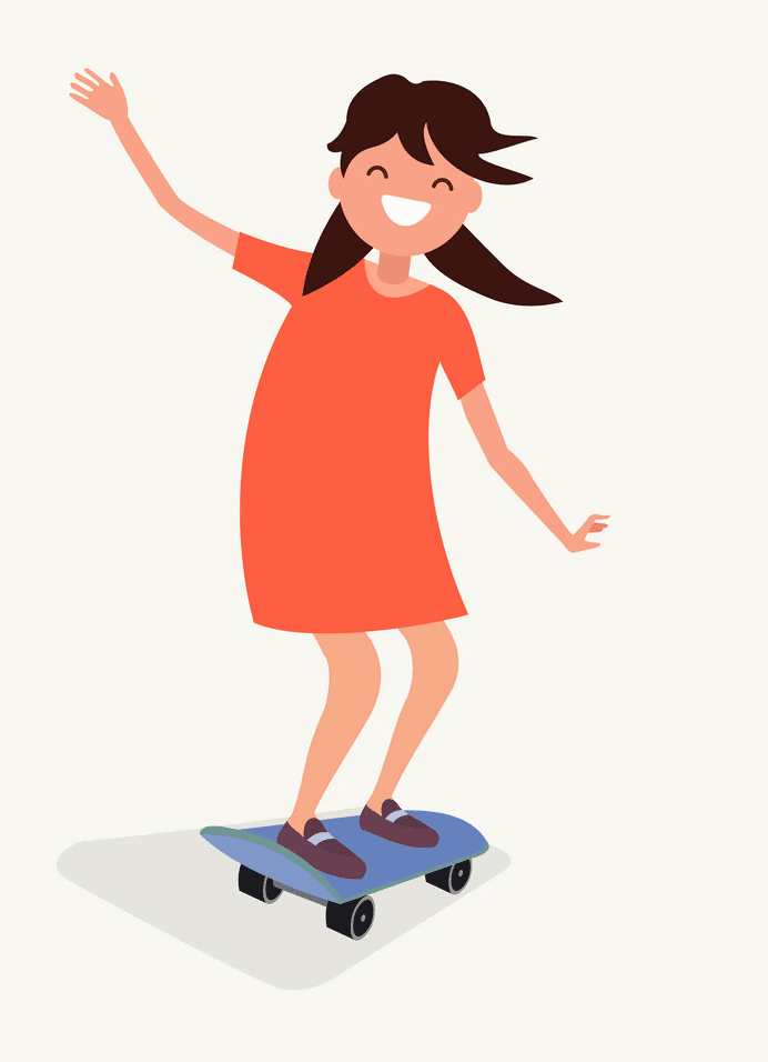スケートボードに乗る イラストイメージ イラスト