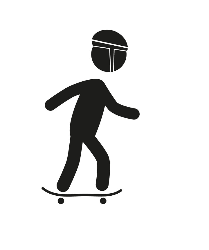 スケートボードに乗る無料イラスト イラスト