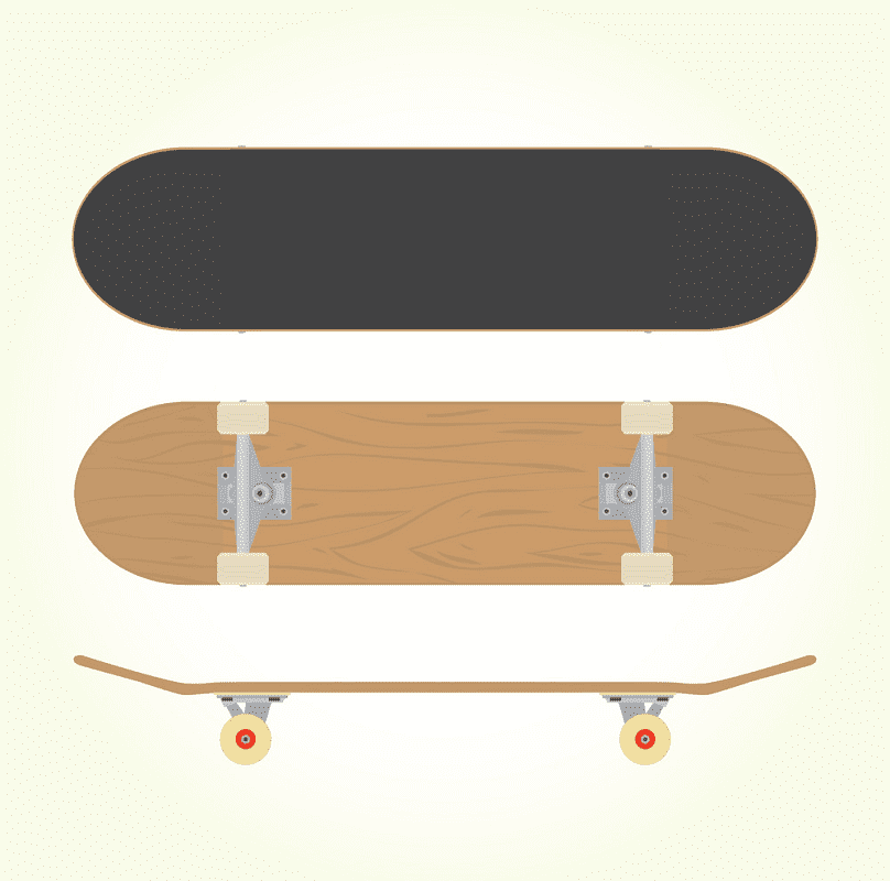 スケートボードのイラスト無料画像