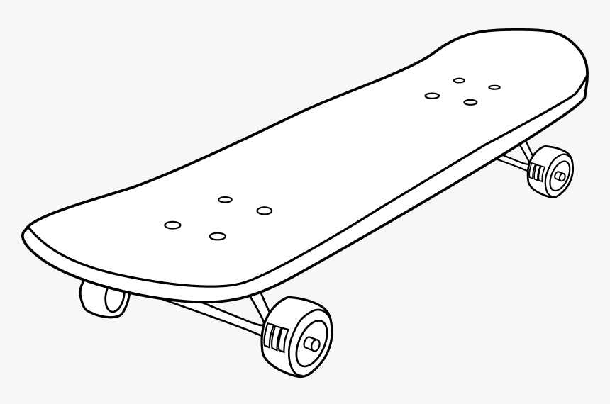 スケートボードの無料イラスト白黒