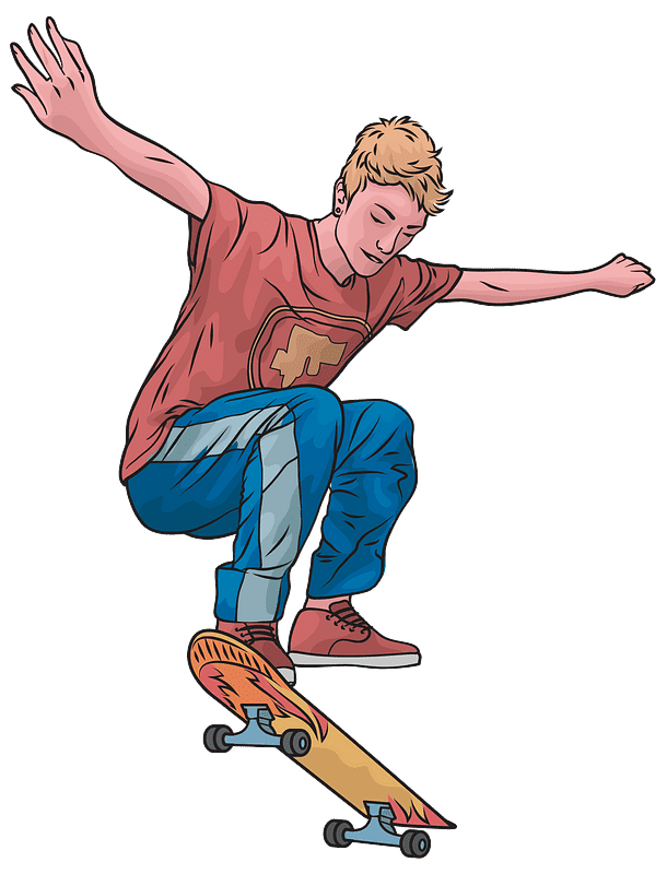 スケートボード トリック イラスト 透明