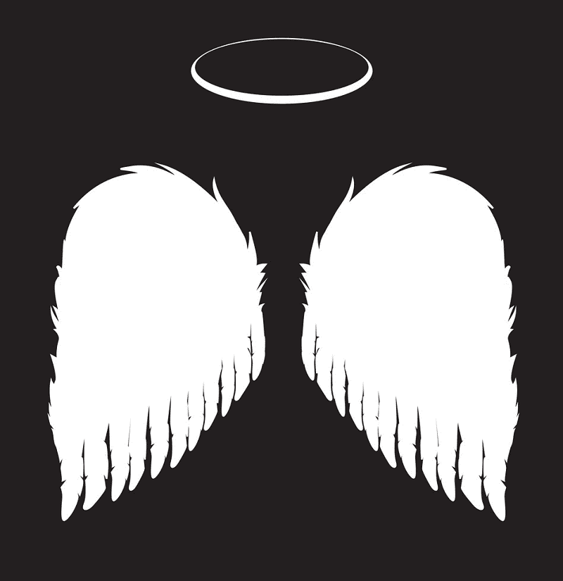 天使の羽と後光 イラスト 無料