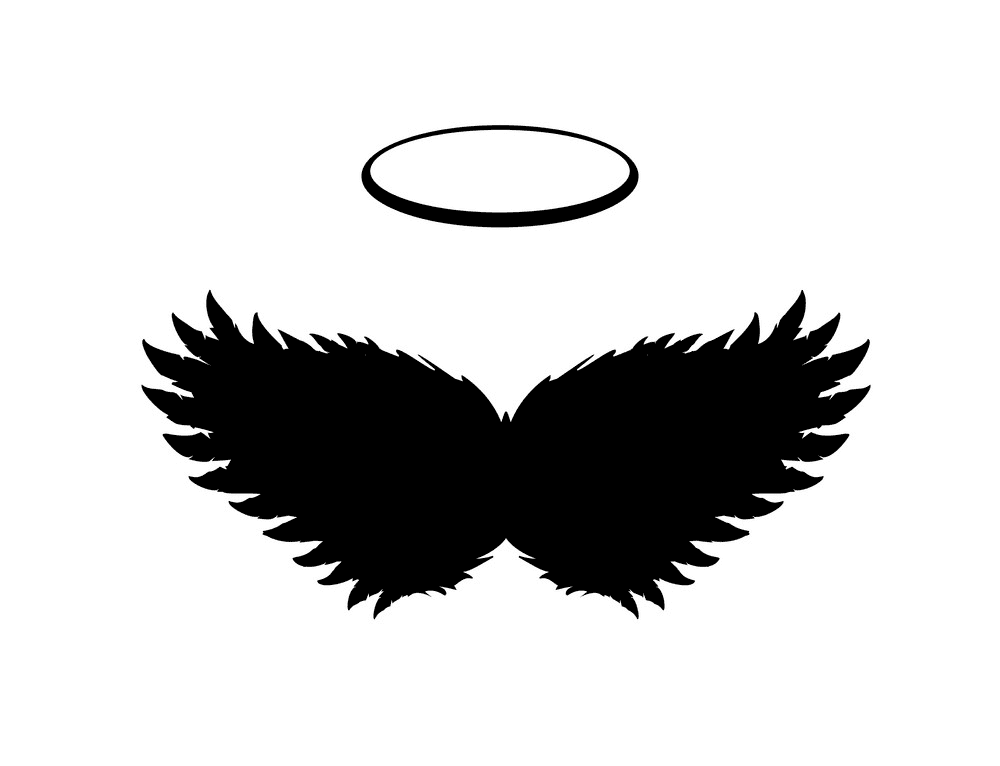 天使の羽と後光 イラストイメージ