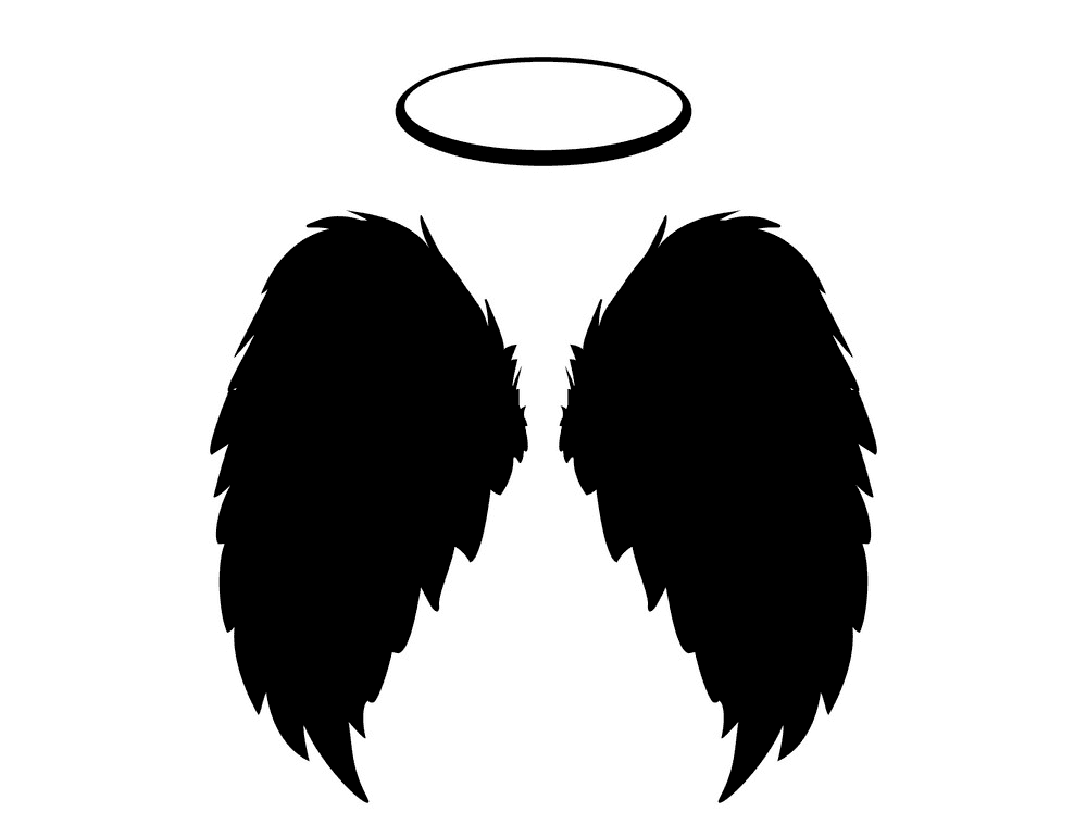 天使の羽と後光のイラスト png イメージ