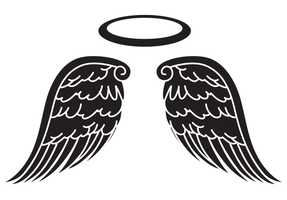 天使の羽と後光のイラストpng イラスト