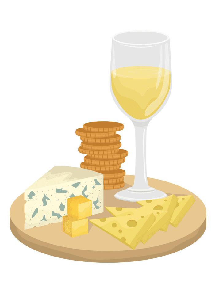 ワインとチーズのイラスト 3 イラスト