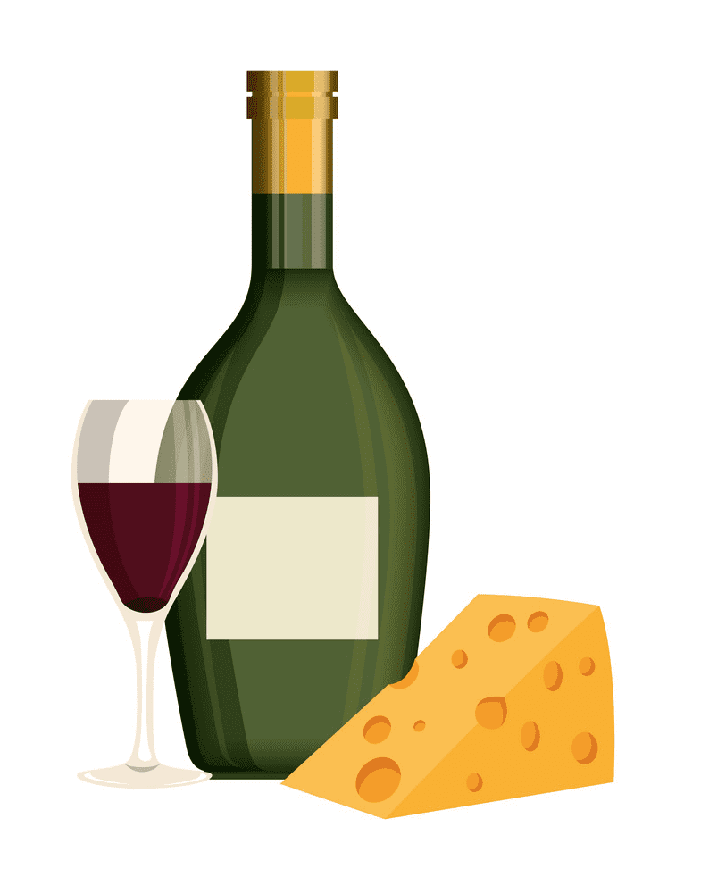 ワインとチーズのイラスト 4 イラスト