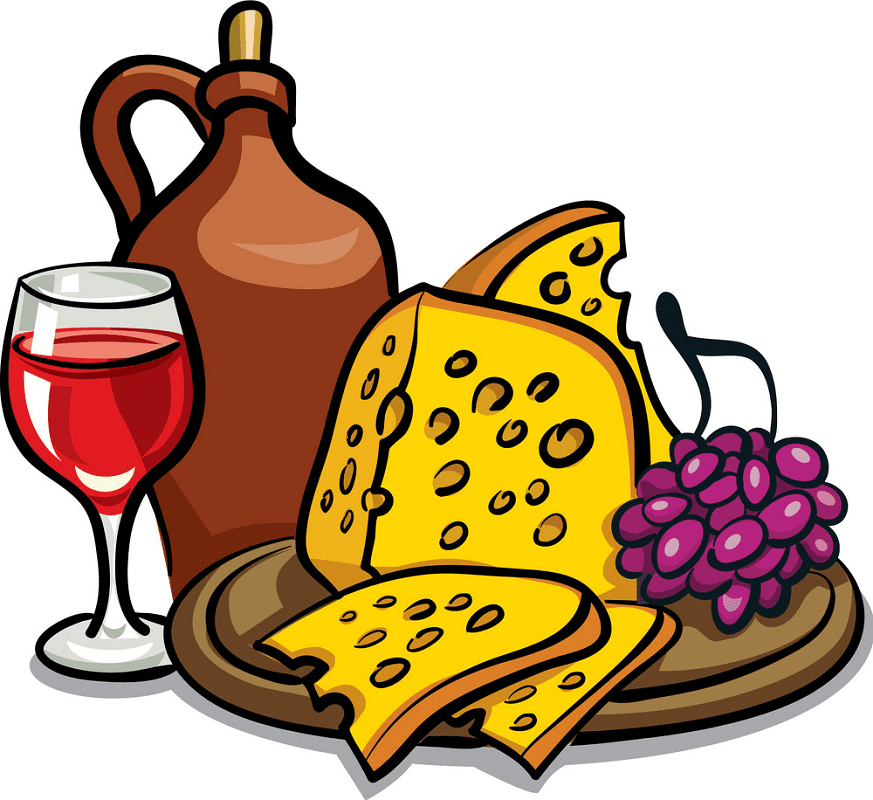 ワインとチーズのイラスト画像 イラスト