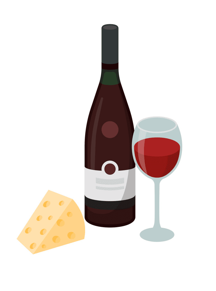 ワインとチーズのイラスト無料ダウンロード イラスト