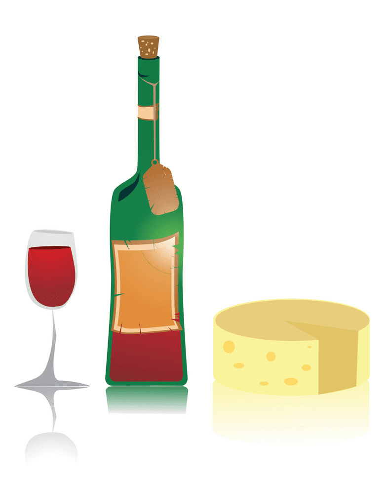 ワインとチーズのイラスト 無料画像 イラスト