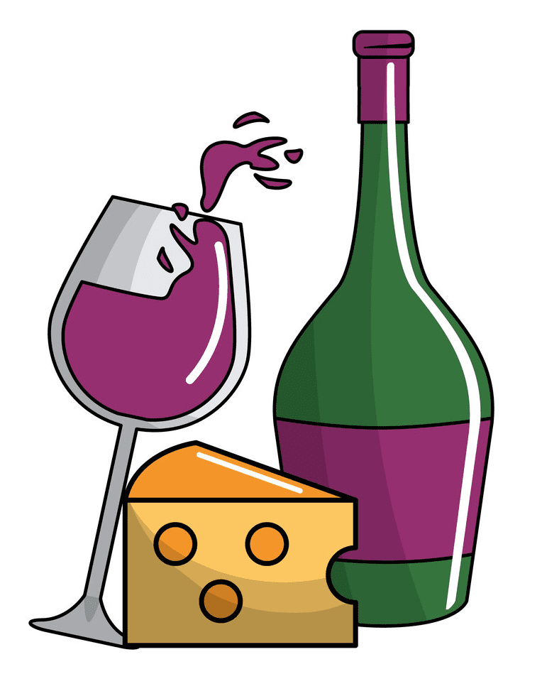 ワインとチーズのイラスト PNG イメージ イラスト