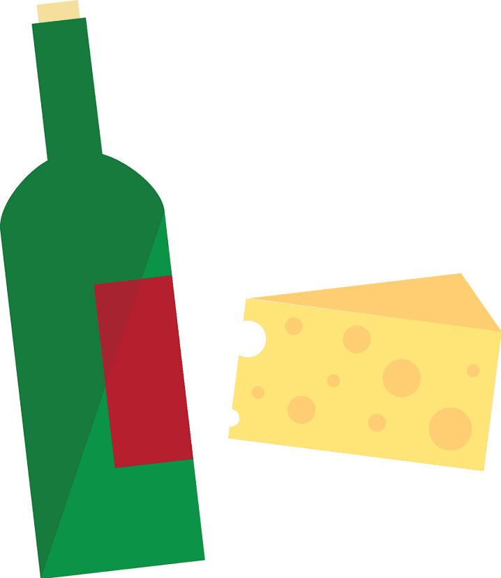 ワインとチーズのイラストpng イラスト