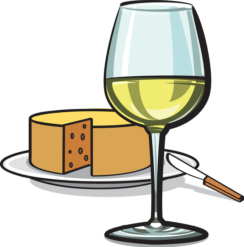 ワインとチーズのイラスト イラスト