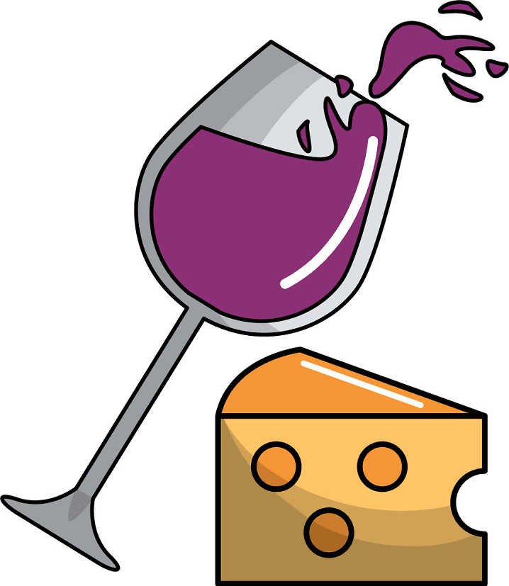ワインとチーズのイラストダウンロード イラスト