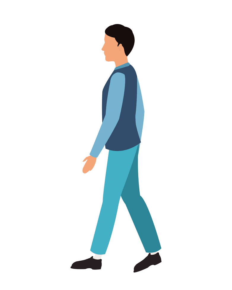歩く男性のイラスト画像