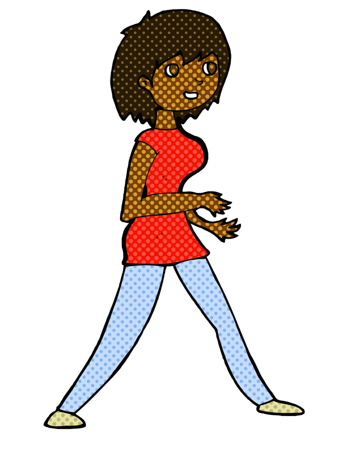 歩く女性のイラストを無料でダウンロード イラスト