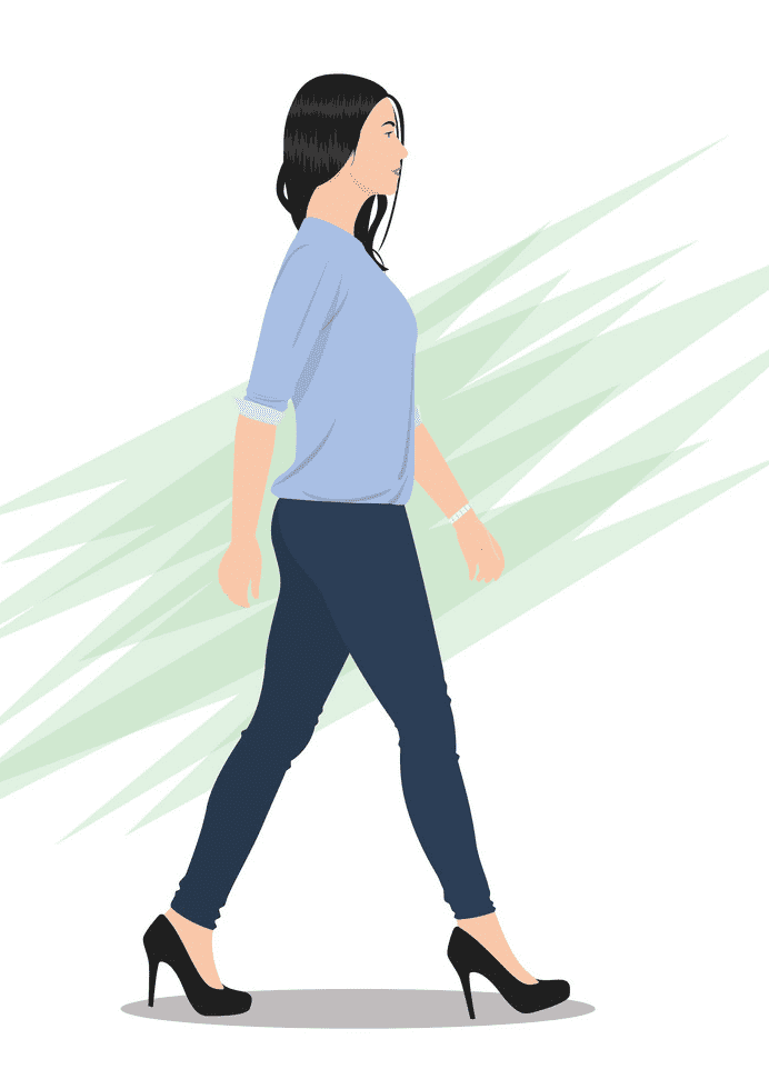 歩く女性のイラスト イラスト