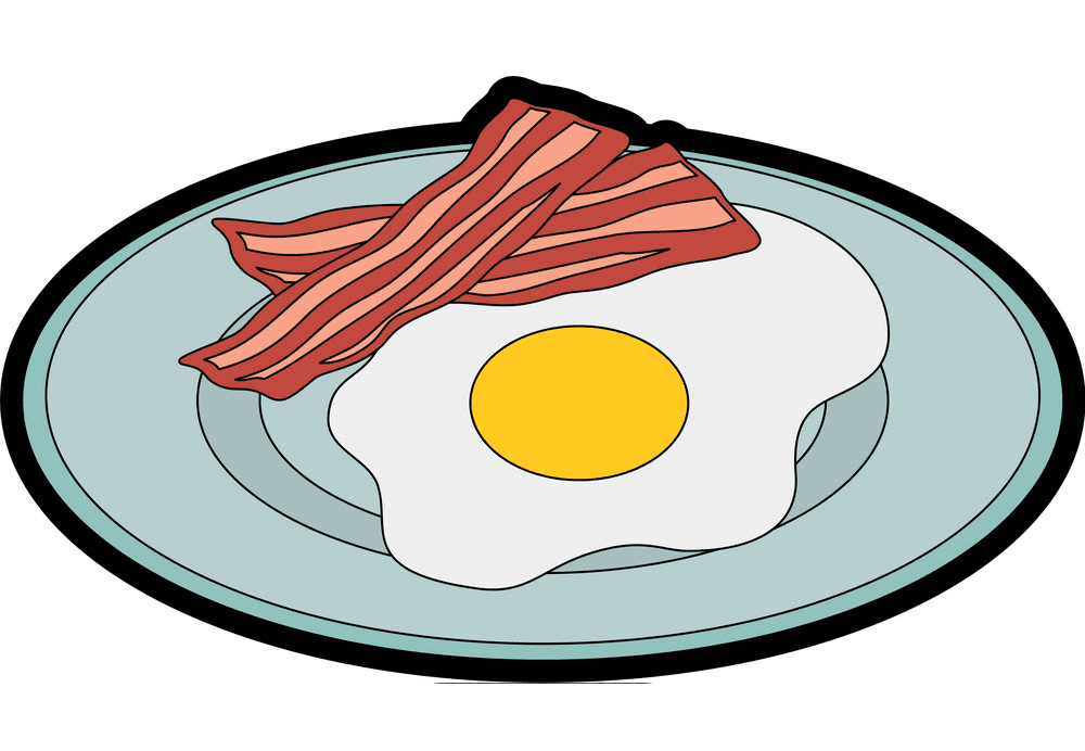 ベーコンと卵のイラスト画像 イラスト
