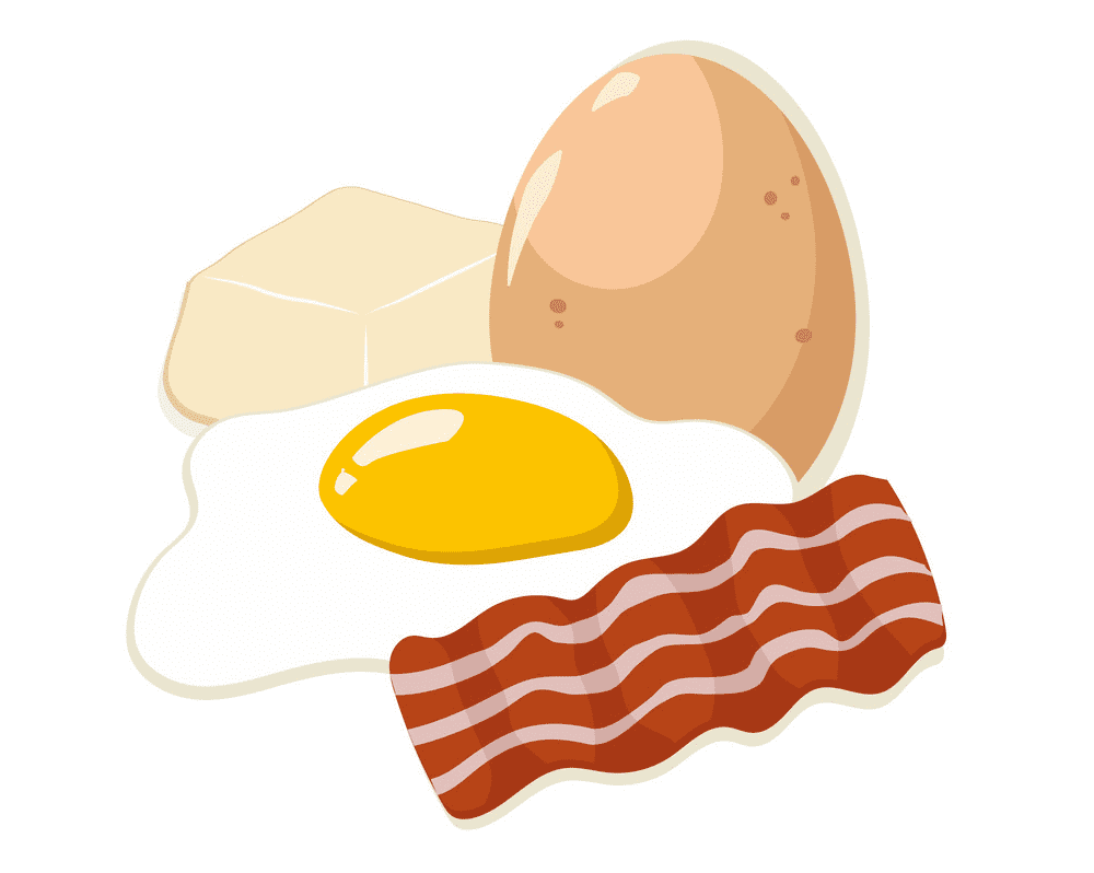 ベーコンと卵のイラスト画像