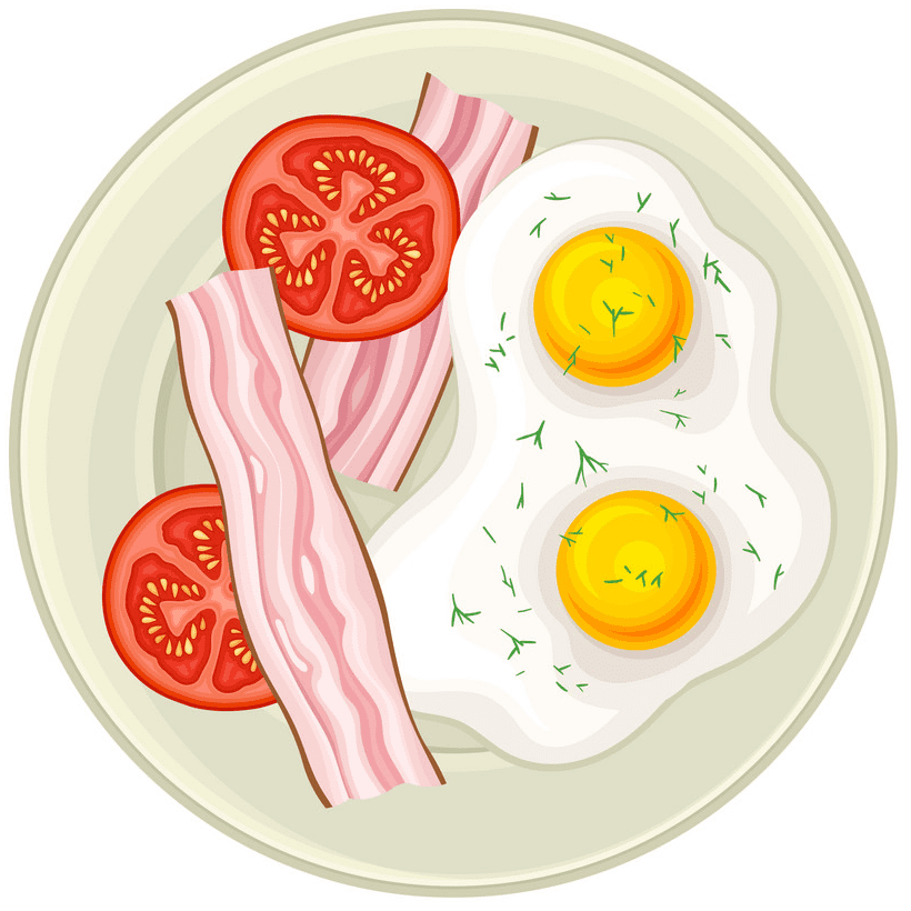ベーコンと卵のイラスト画像