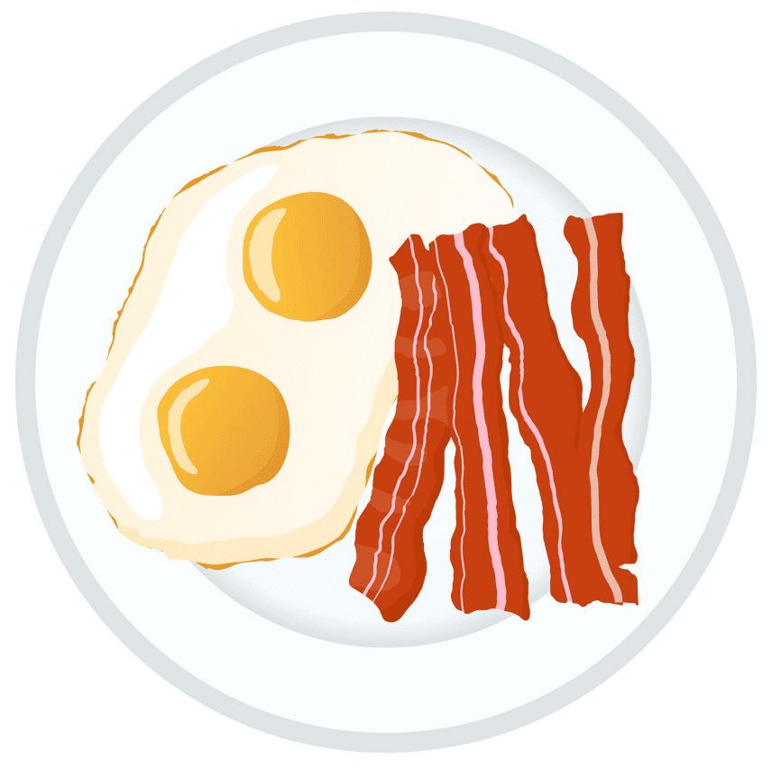 ベーコンと卵のイラスト無料 イラスト