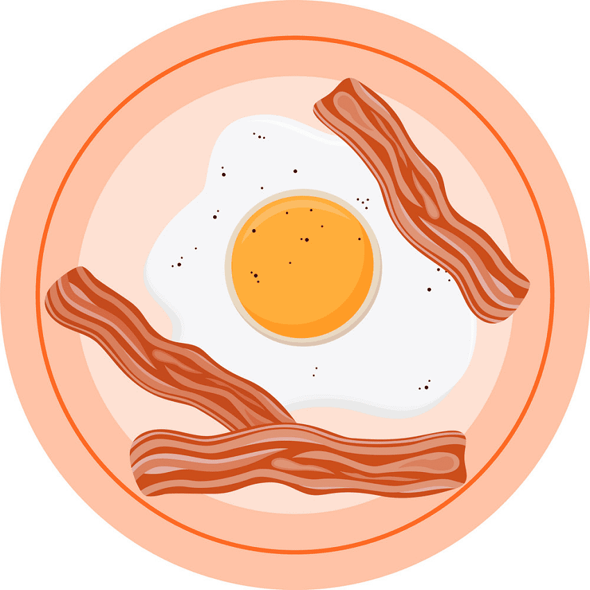 ベーコンと卵のイラスト無料 イラスト
