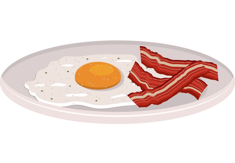 ベーコンと卵のイラストのダウンロード イラスト