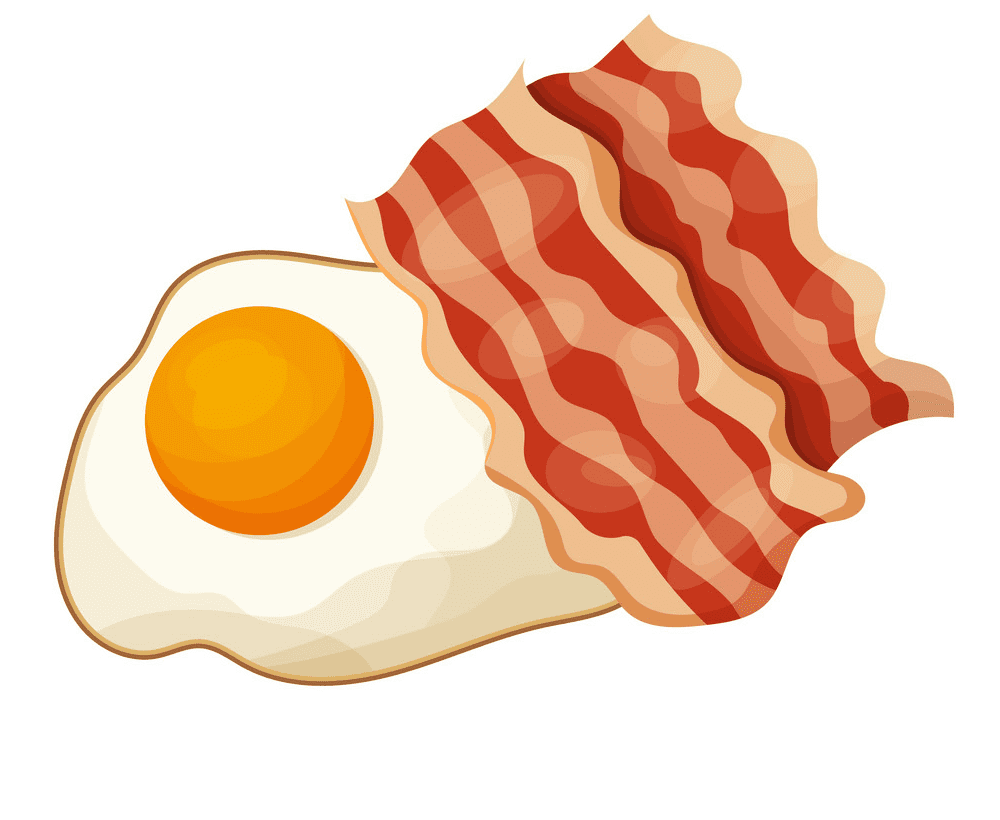 ベーコンと卵のイラスト