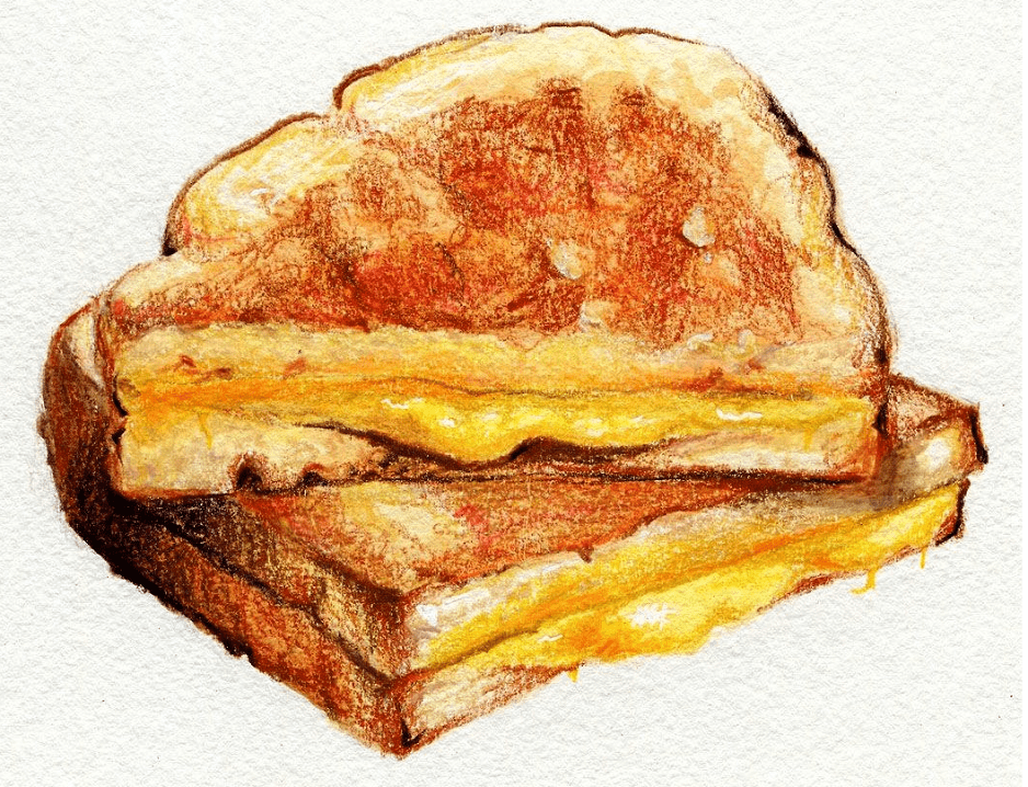 グリルドチーズサンドイッチのイラストのダウンロード イラスト