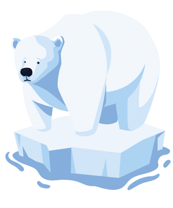 氷上のシロクマのイラスト無料 イラスト