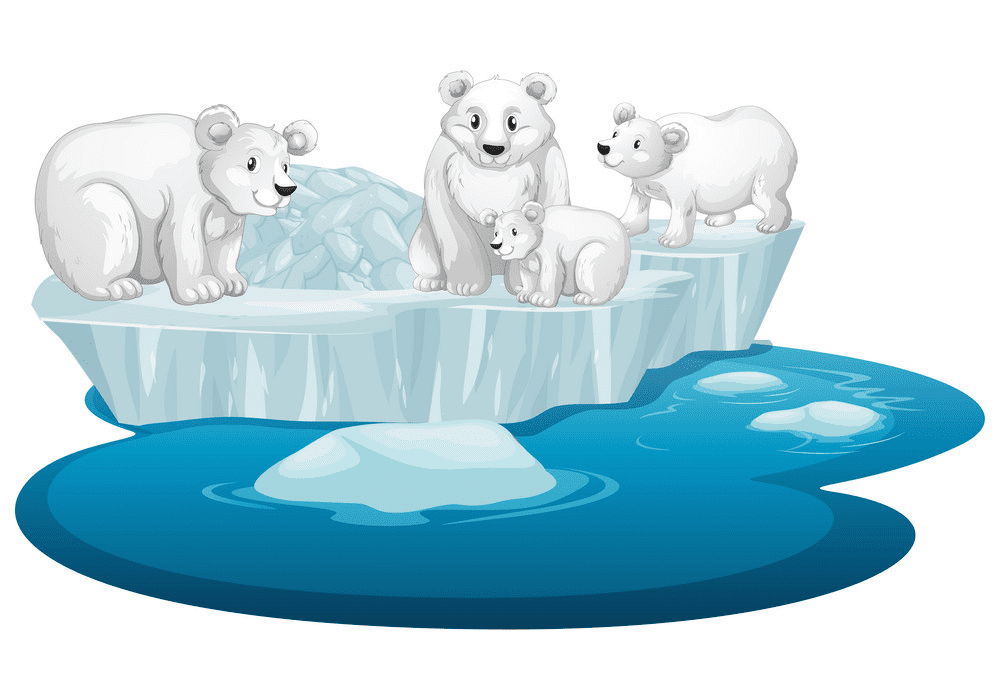氷上のシロクマのイラスト イラスト