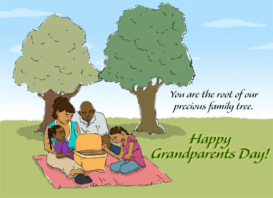 イラスト 祖父母の日のお祝いの絵