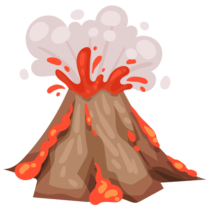 火山噴火 イラスト画像