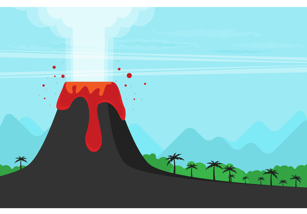 火山噴火イラストダウンロード
