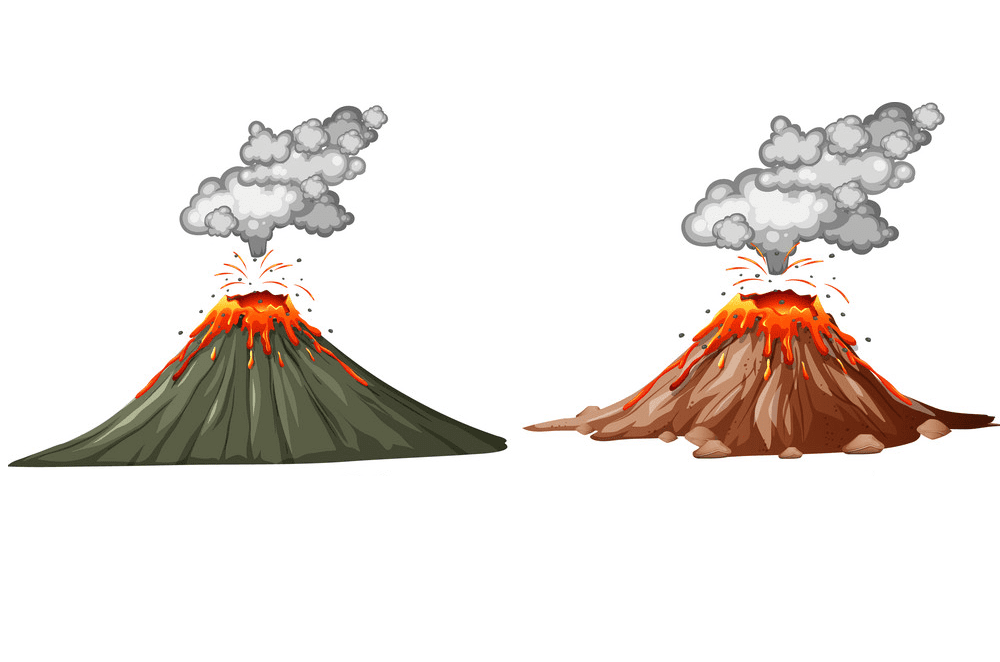 火山噴火の図 イラスト