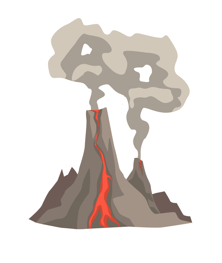 火山の噴火 イラスト 無料画像