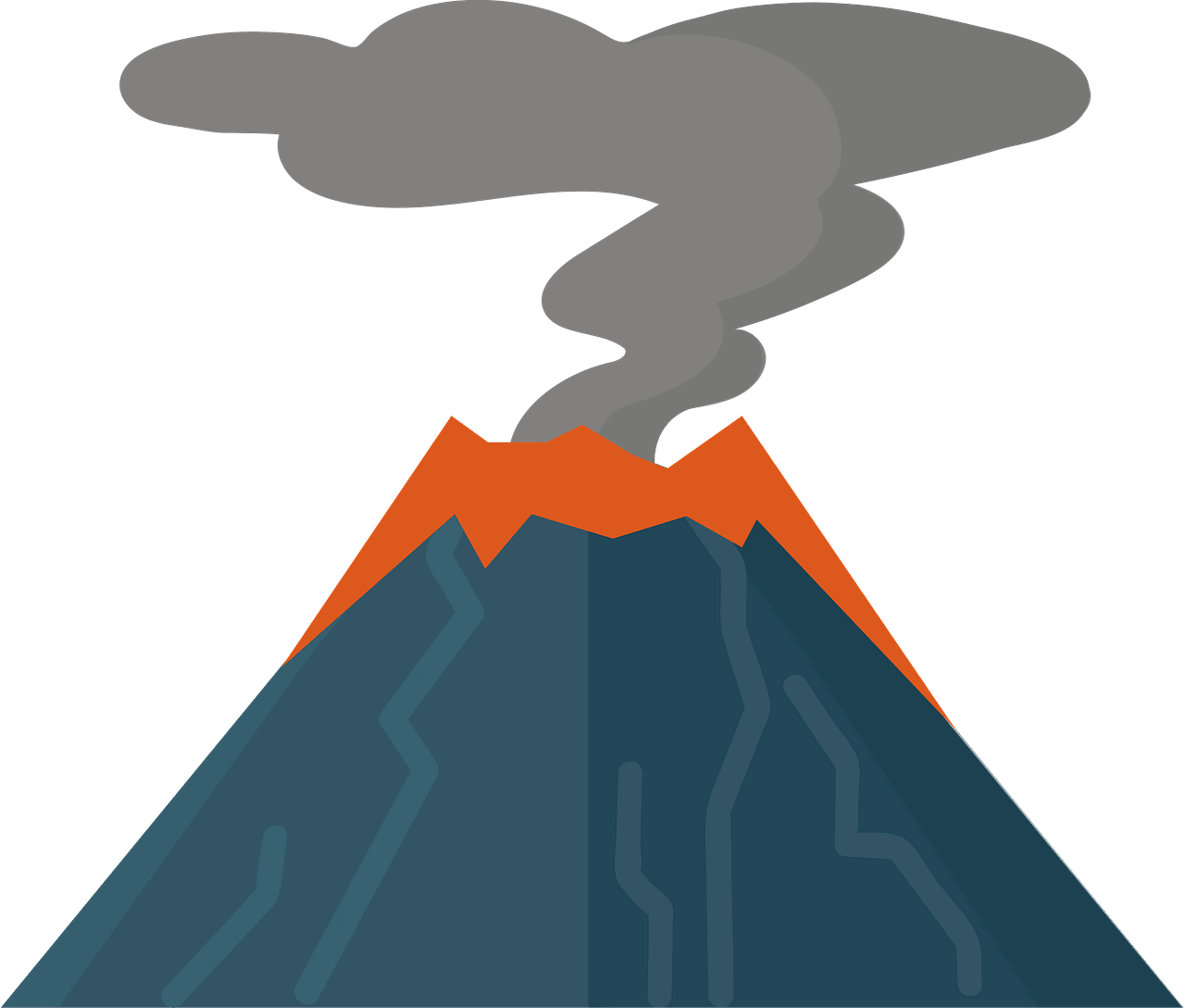 火山のイラスト 透明 3