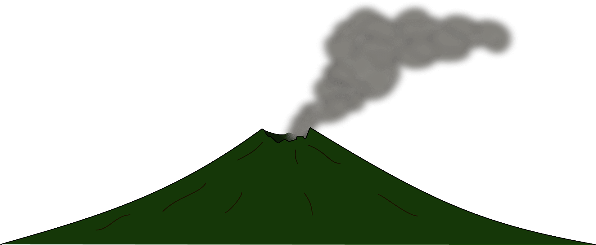 火山のイラスト 透明