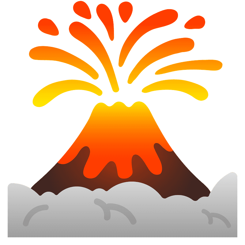 火山のイラスト 透明な背景 2