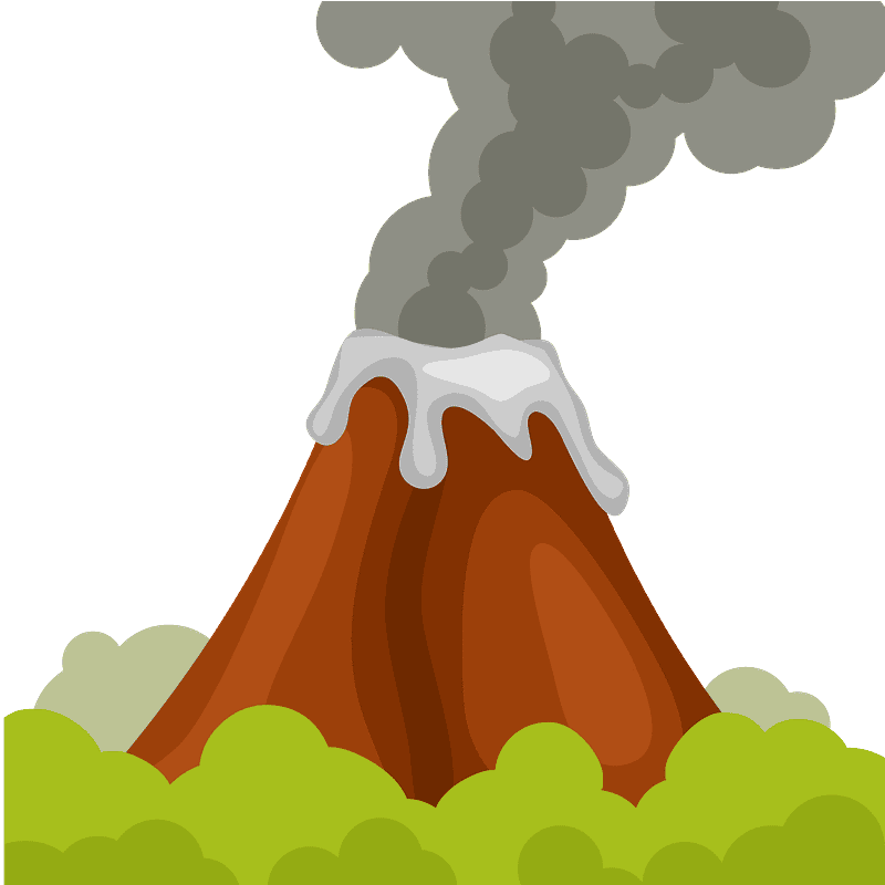 火山のイラスト 透明な背景 5