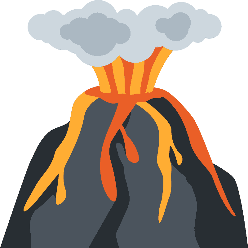 火山のイラスト 透明な背景 イラスト