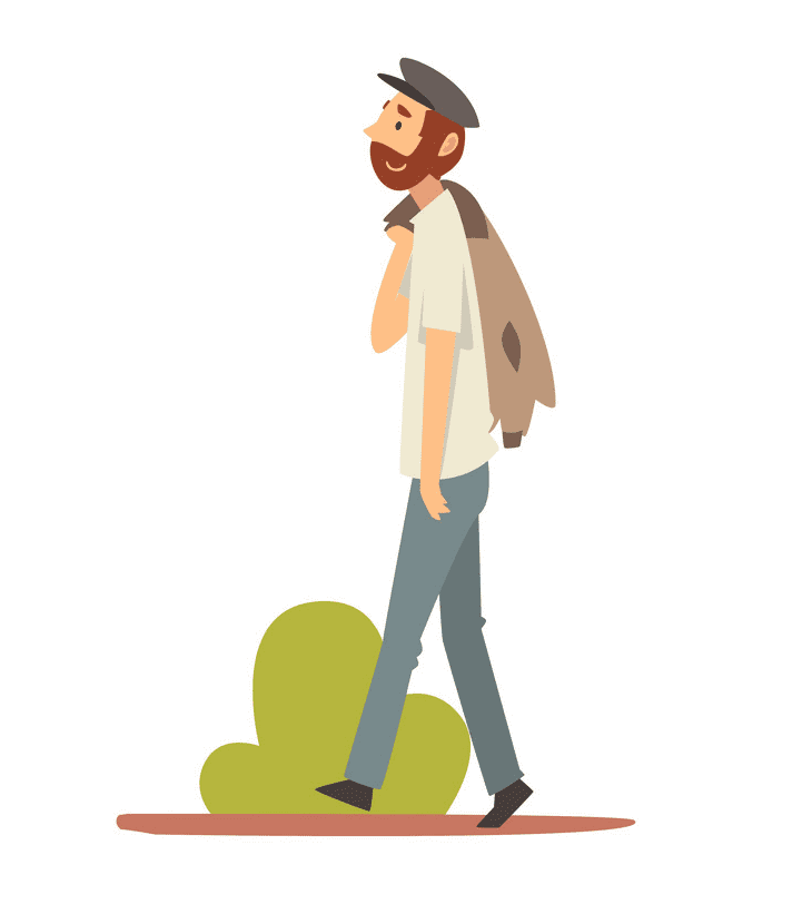 子供向けの歩く男性のイラスト イラスト