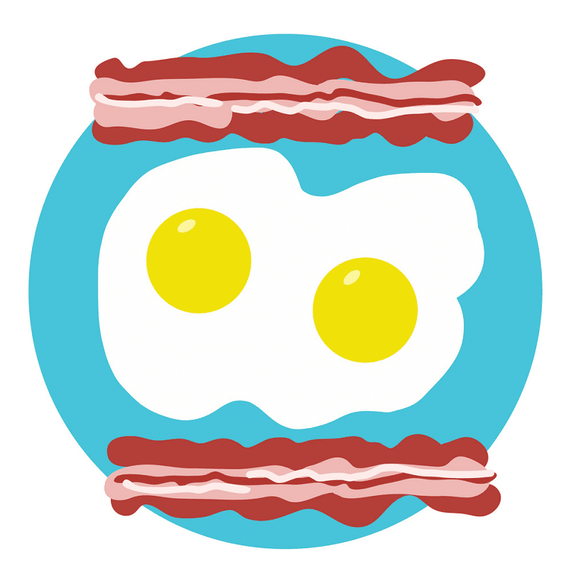 子供向けのベーコンと卵のイラスト