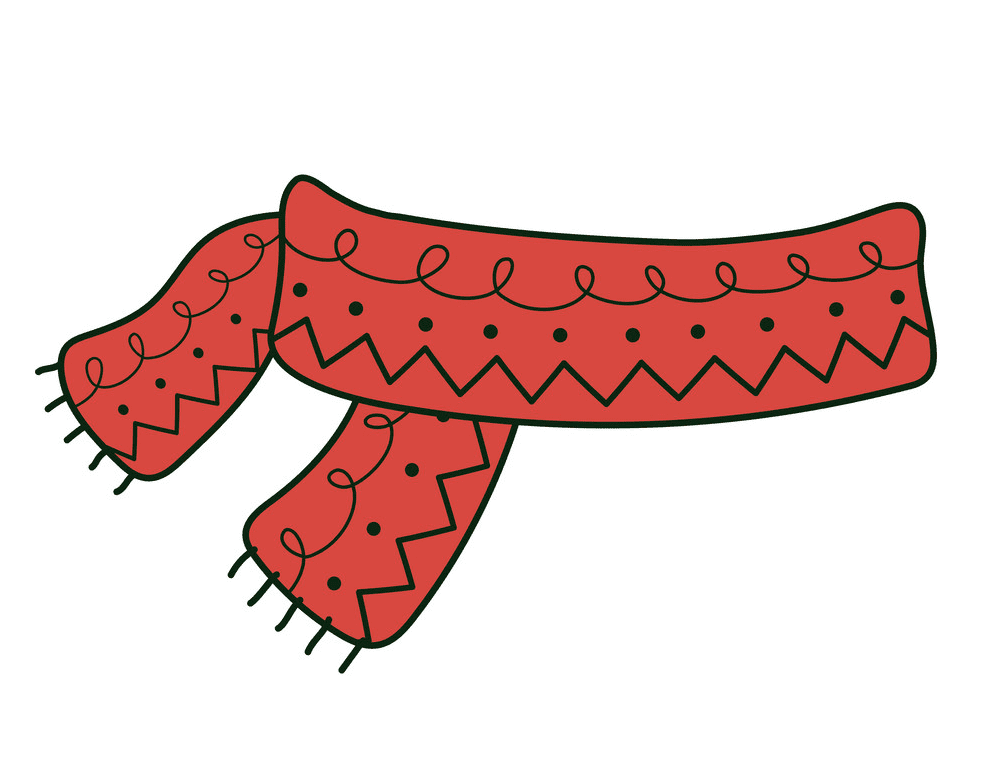 子供向けの冬のスカーフのイラスト png