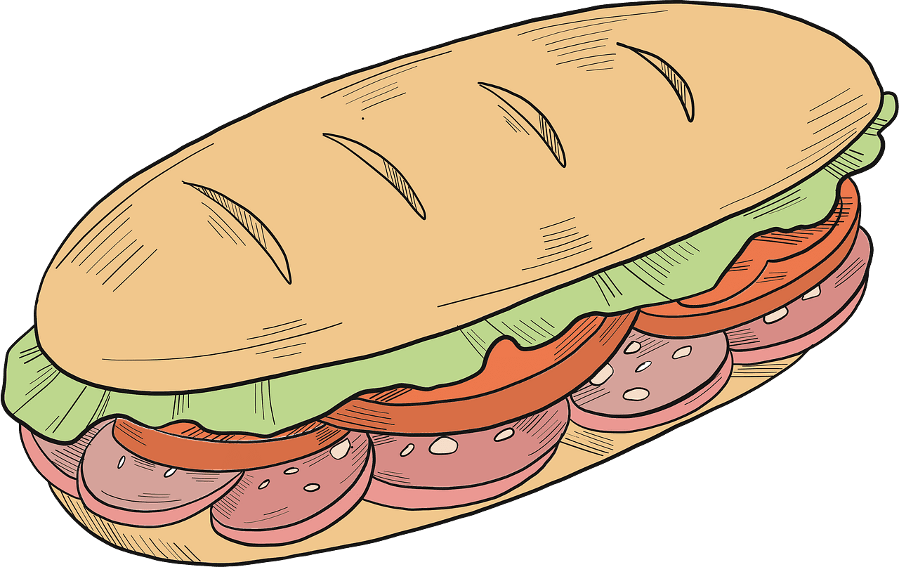 子供向けの透明なサンドイッチのイラスト
